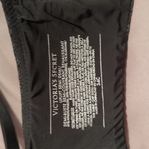 Victoria's Secret Uplift Semi Demi 34C Padded Wired Black Heathered - Picture 4 of 9